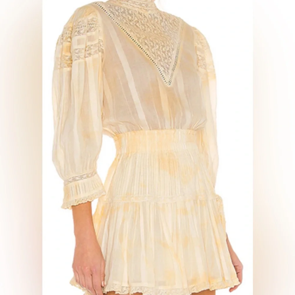 LoveShackFancy Viola Dress in Lemon Drop - Picture 2 of 8